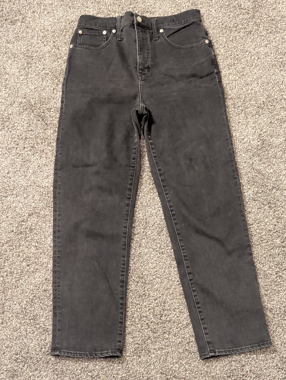Madewell women's black high rise Classic Straight Jean